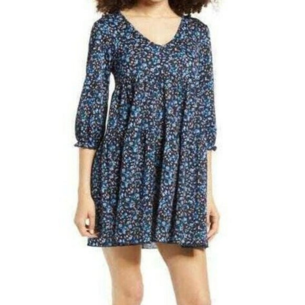 La La Land‎ Creative Co. Blue Floral Mini Dress